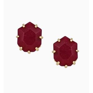 Kendra Scott Morgan Gold Stud Earrings Maroon Jade